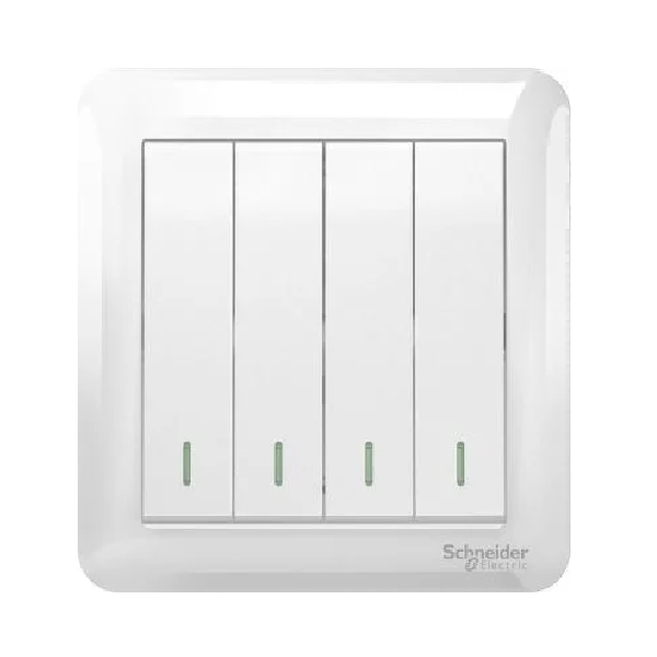 Schneider Electric Affle Plus White 4 Gang Switch